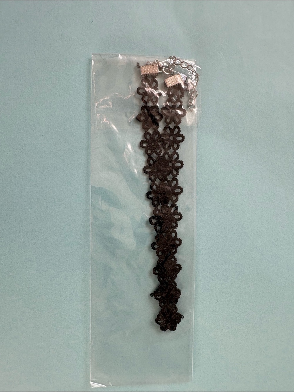 🖤 Black Floral Lace Choker Necklace Goth Y2K Adjustable - Picture 4 of 4